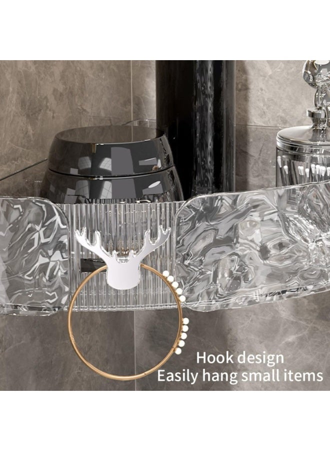 FAYET 2 Pack Wall Mount Corner Shelves, Space-Saving Floating Shelves with Raised Guard Rails for Bathroom, Kitchen, Home Storage - Image 4